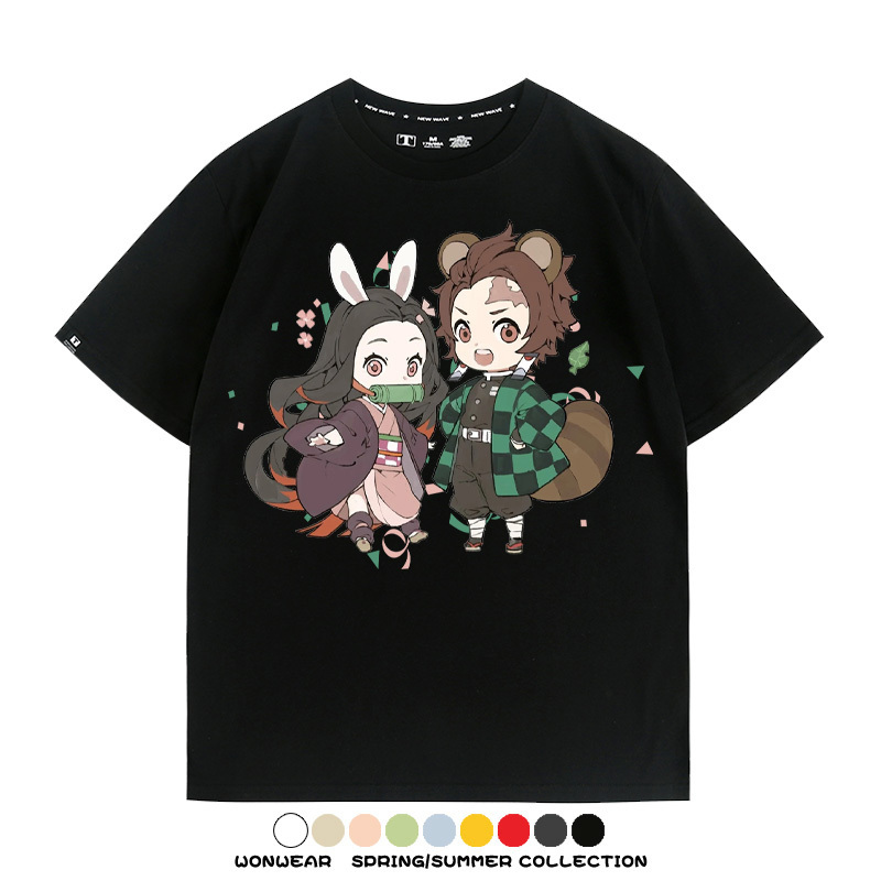 鬼滅之刃動漫周邊聯名  親子情侶裝寬鬆短袖T