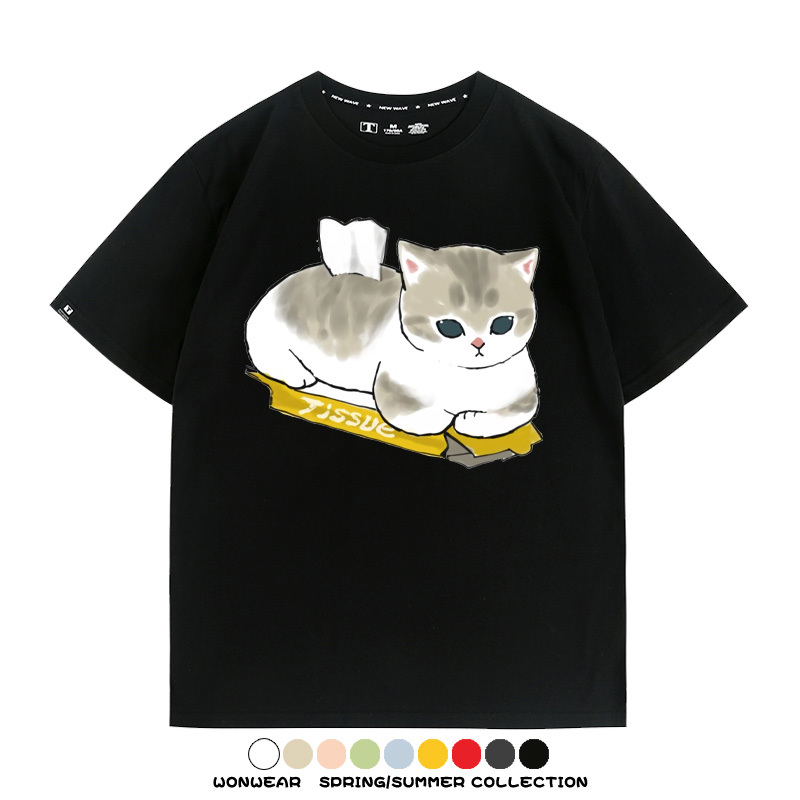 貓貓卡通Q版 親子情侶裝寬鬆短袖T