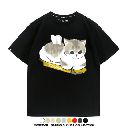 貓貓卡通Q版 親子情侶裝寬鬆短袖T