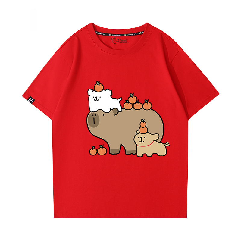 卡皮巴拉 2024親子情侶男女同款 T恤