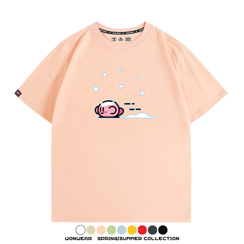 星之卡比遊戲 親子情侶裝寬鬆短袖T