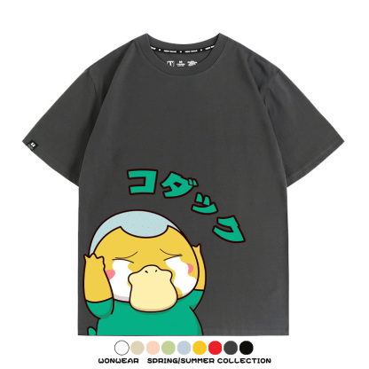 可達鴨cos蠟筆小新純棉t恤衫聯名卡通情侶裝周邊休閑短袖上衣服男