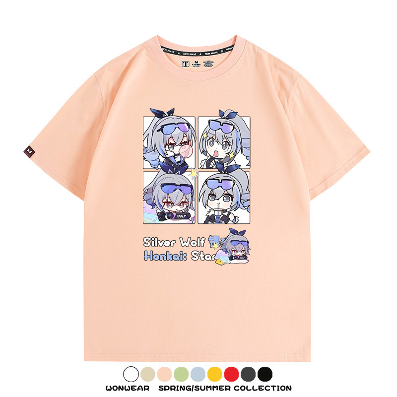 崩壞:星穹鐵道銀狼小姐 親子情侶寬鬆短袖T