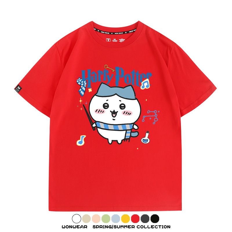 Chiikawa聯動哈利波特 親子情侶裝寬鬆短袖T