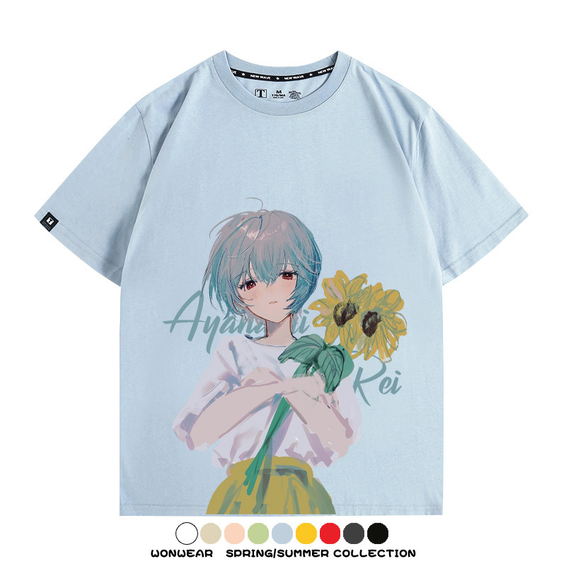 EVA綾波麗福音戰士聯名 親子情侶裝寬鬆短袖T