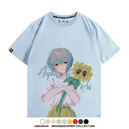 EVA綾波麗福音戰士聯名 親子情侶裝寬鬆短袖T