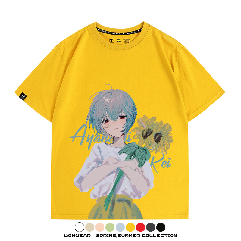 EVA綾波麗福音戰士聯名 親子情侶裝寬鬆短袖T