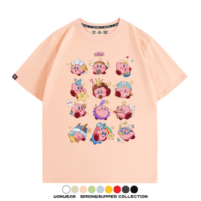 星之卡比任天堂遊戲周邊T恤十二星座生肖聯名款短袖夏季情侶上衣