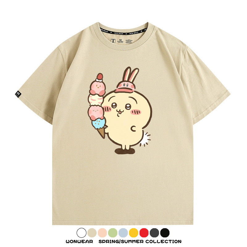 Chiikawa吉伊卡哇卡通烏薩奇COS星之卡比聯動短袖純棉T恤夏季寬鬆