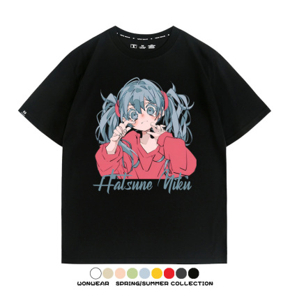 初音未來二次元卡通短袖miku日系街潮印花T恤衫夏季寬鬆時尚百搭