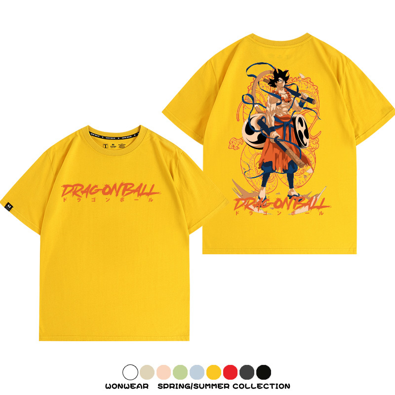 七龍珠日系動漫聯動機車鈴木悟空潮牌周邊短袖純棉寬鬆夏季男T恤