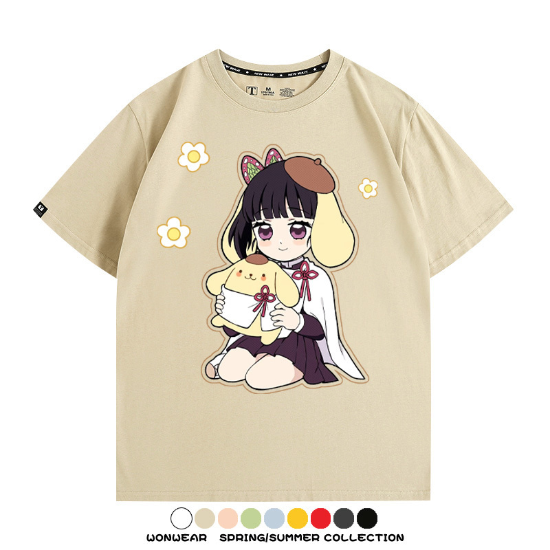 鬼滅之刃聯名三麗鷗 親子情侶裝寬鬆短袖T