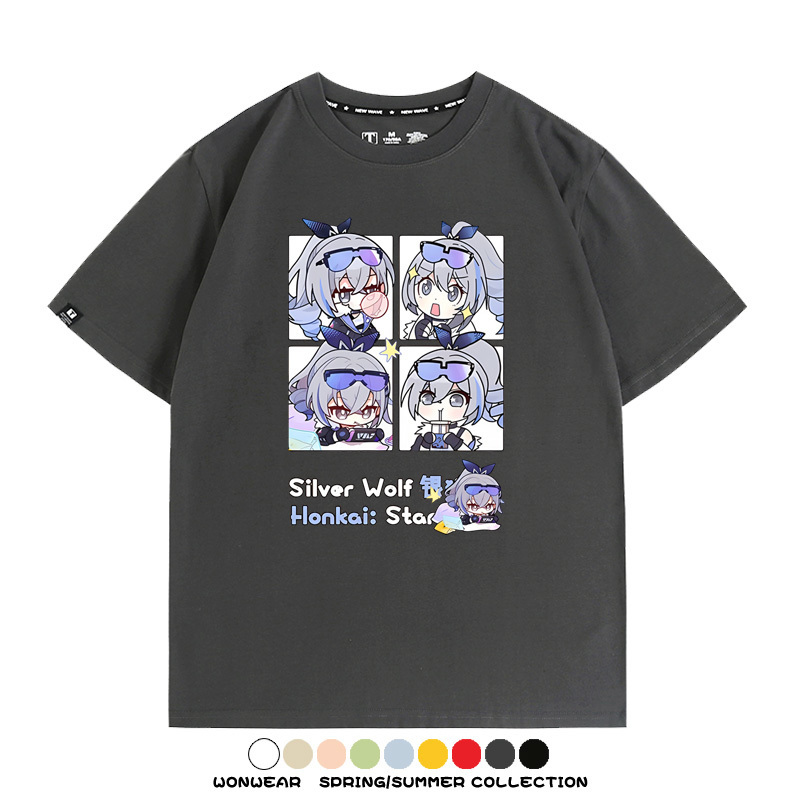 崩壞:星穹鐵道銀狼小姐 親子情侶寬鬆短袖T