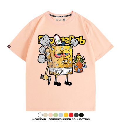 西海岸海綿寶寶動漫周邊短袖T恤