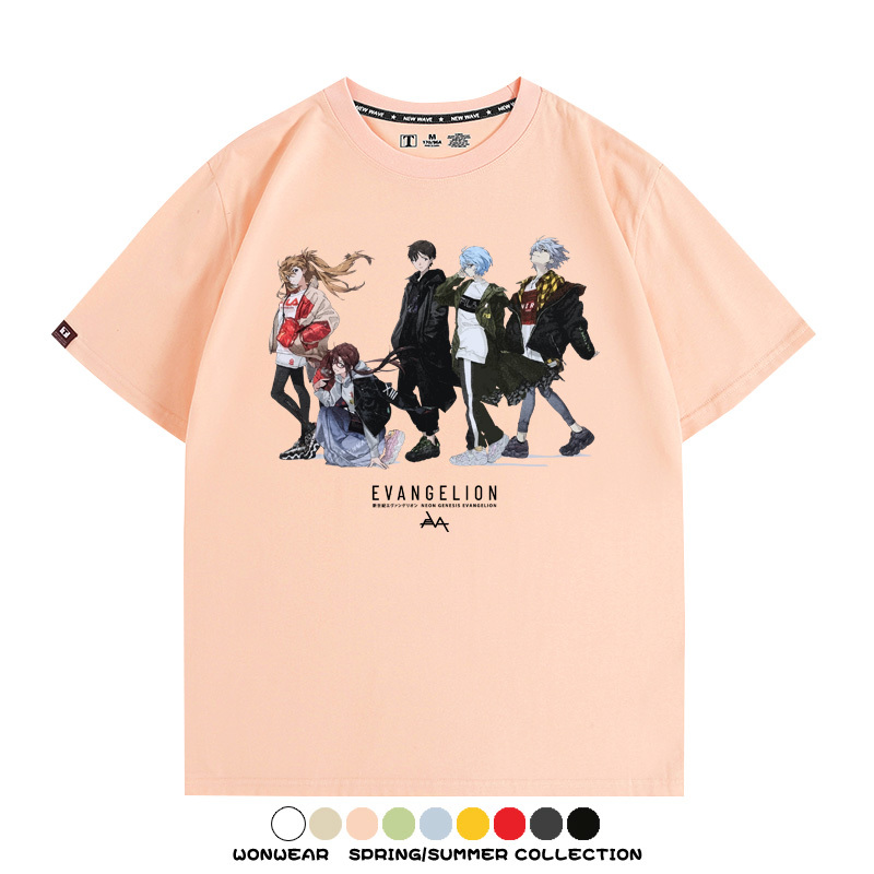 米山舞EVA聯名同款短袖T恤衫潮牌埃菲爾鐵塔日系純棉男潮寬鬆百搭