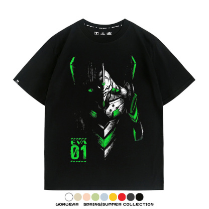 新世紀福音戰士EVA動漫周邊短袖T恤衫夏季男士純棉潮流二次元寬鬆