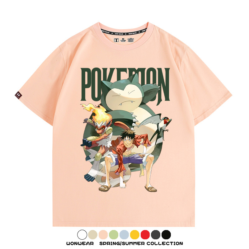 航海王精靈寶可夢 親子情侶裝寬鬆短袖T