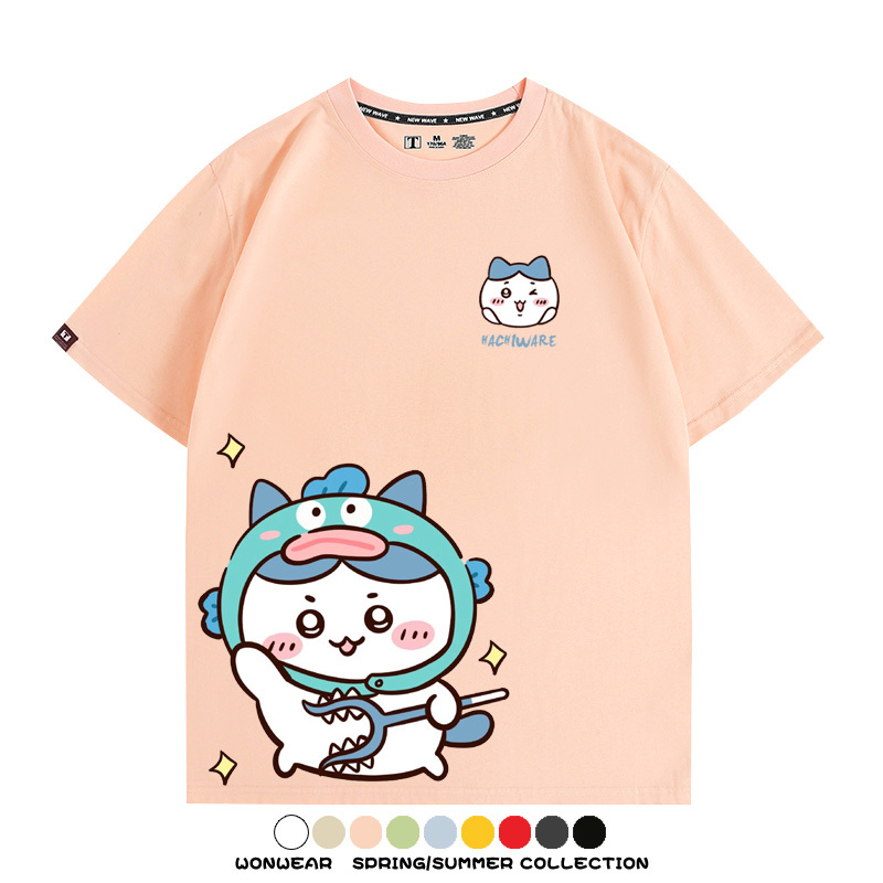 吉伊卡哇chiikawa小可愛吉伊烏薩奇小八聯動情侶短袖純棉T恤上衣