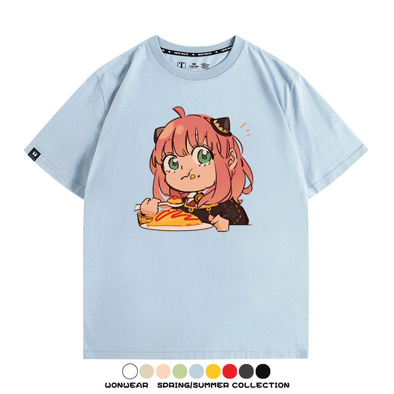 間諜家家酒動漫阿尼亞卡通可愛周邊情侶T恤衫夏季純棉短袖上衣潮