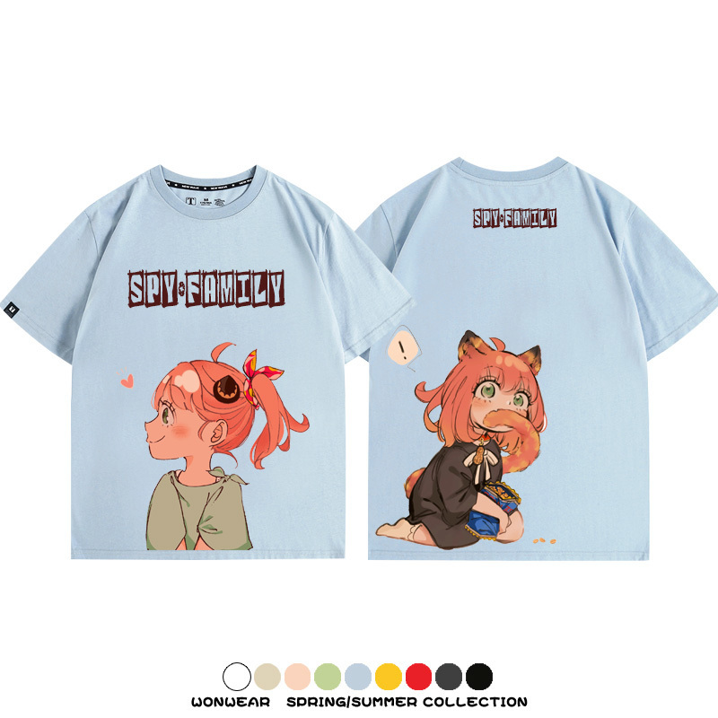 間諜家家酒SPY×FAMILY動漫阿尼亞周邊情侶短袖純棉T恤衫寬鬆百搭