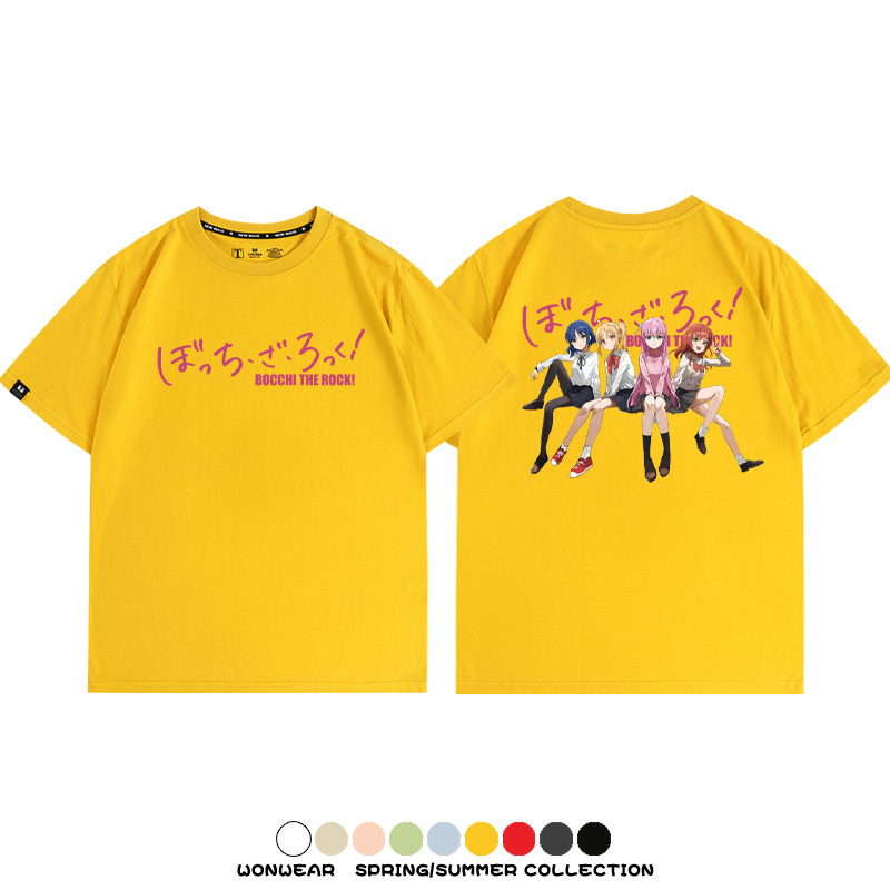 孤獨搖滾後藤一里小波奇周邊聯名 親子情侶裝寬鬆短袖T