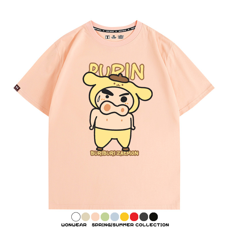 三麗鷗x蠟筆小新肥嘟嘟左衛門 親子情侶寬鬆短袖T