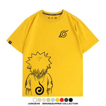火影忍者鳴人童年同款聯名 親子情侶裝寬鬆短袖T