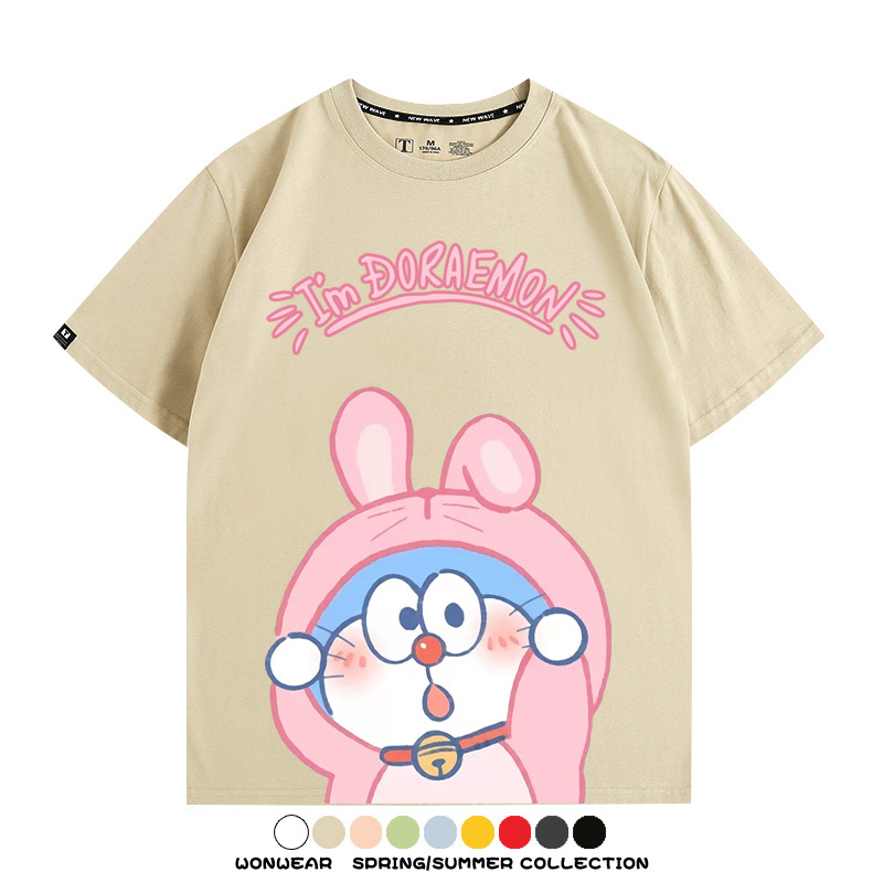 哆啦A夢小兔子聯名 親子情侶裝寬鬆短袖T