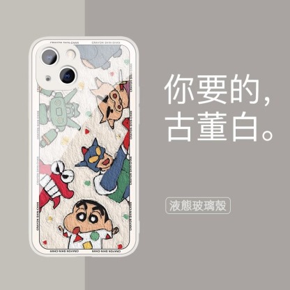 蘋果 系列蠟筆小新 液態玻璃防摔殼