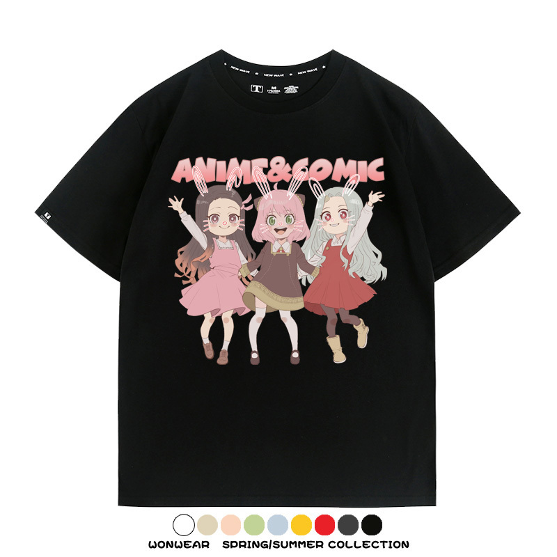 間諜家家酒鬼滅之刃聯名 親子情侶裝寬鬆短袖T