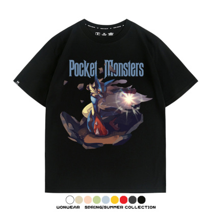 精靈寶可夢路卡利歐動漫周邊短袖T恤
