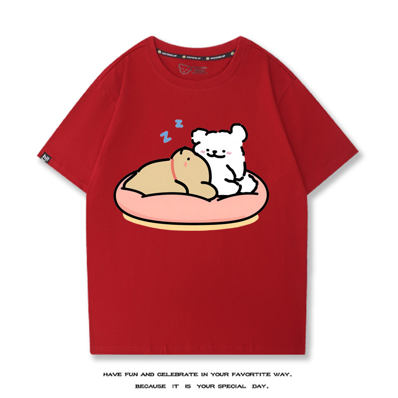 線條小狗 2024親子情侶男女同款 T恤