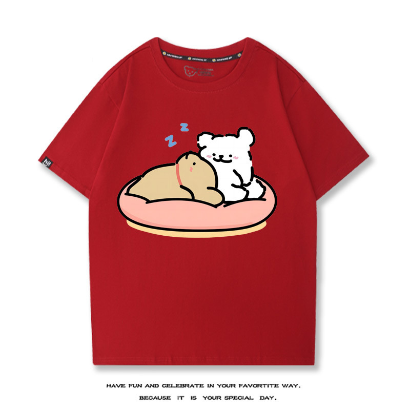 線條小狗 2024親子情侶男女同款 T恤