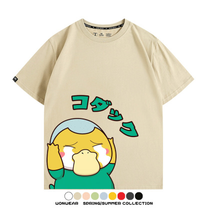 可達鴨cos蠟筆小新純棉t恤衫聯名卡通情侶裝周邊休閑短袖上衣服男