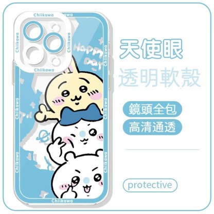 蘋果 系列chiikawa 天使眼透明 液態防摔軟殼