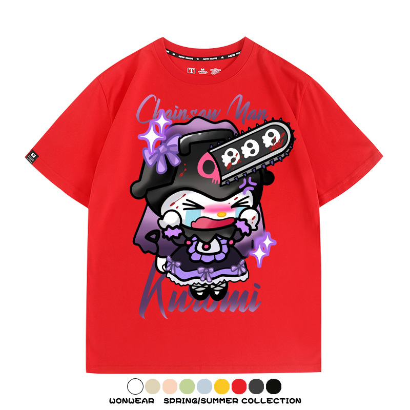 三麗鷗庫洛米聯名鏈鋸人周邊短袖T恤