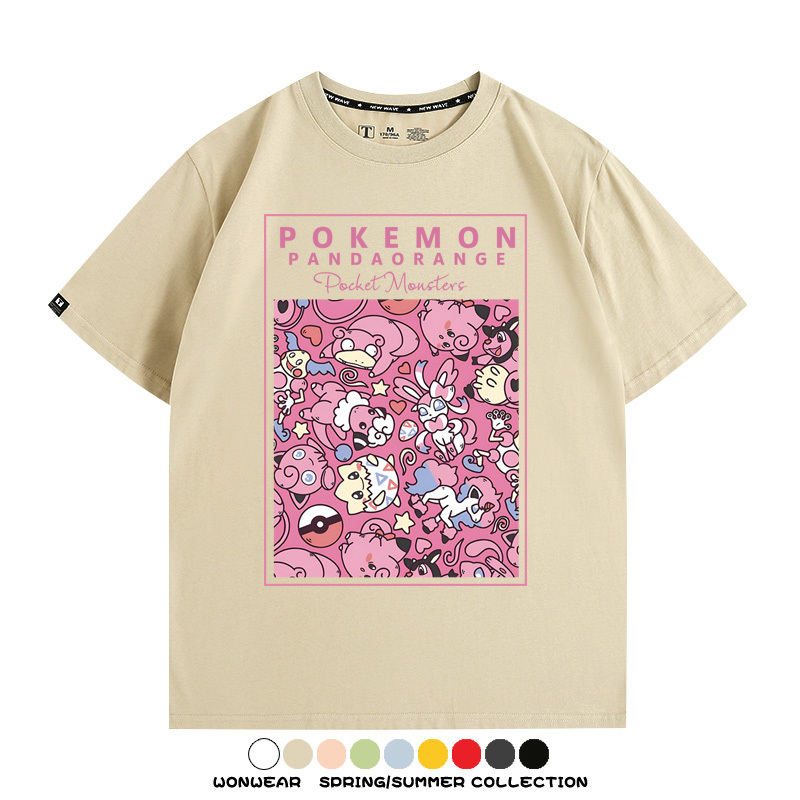 寶可夢遊戲任天堂T恤周邊胖丁呆呆獸潮流學生純棉短袖夏季男百搭
