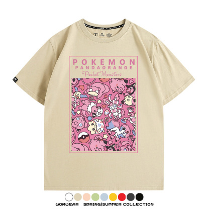 寶可夢遊戲任天堂T恤周邊胖丁呆呆獸潮流學生純棉短袖夏季男百搭