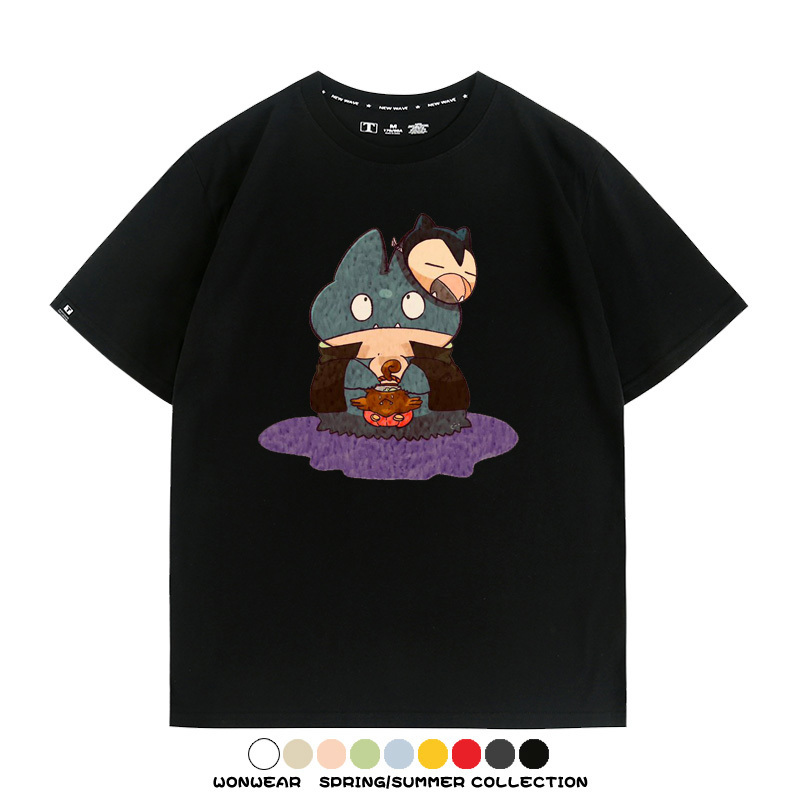 精靈寶可夢小卡比獸任天堂遊戲周邊情侶短袖T恤純棉上衣寬鬆百搭