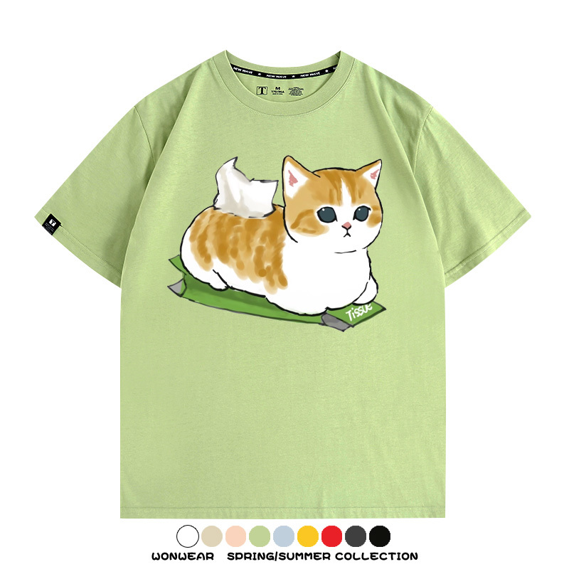 貓貓卡通Q版 親子情侶裝寬鬆短袖T