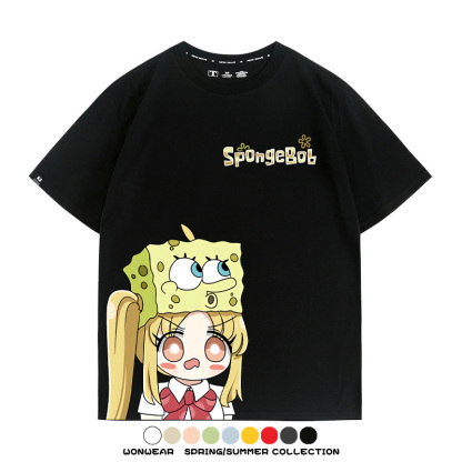 海綿寶寶x孤獨搖滾聯名 親子情侶寬鬆短袖T