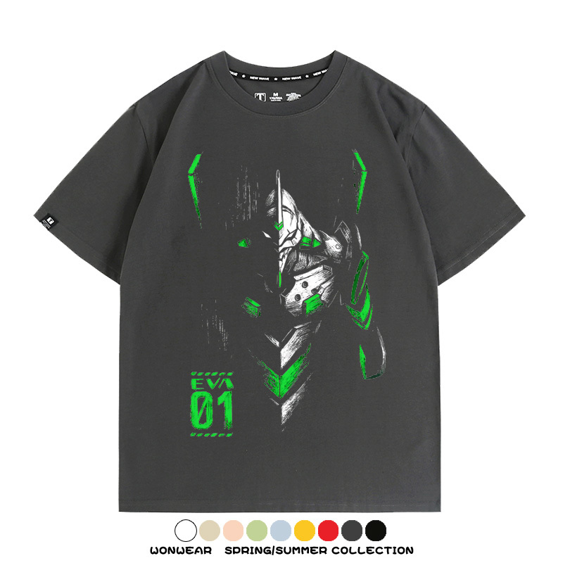 新世紀福音戰士EVA動漫周邊短袖T恤衫夏季男士純棉潮流二次元寬鬆