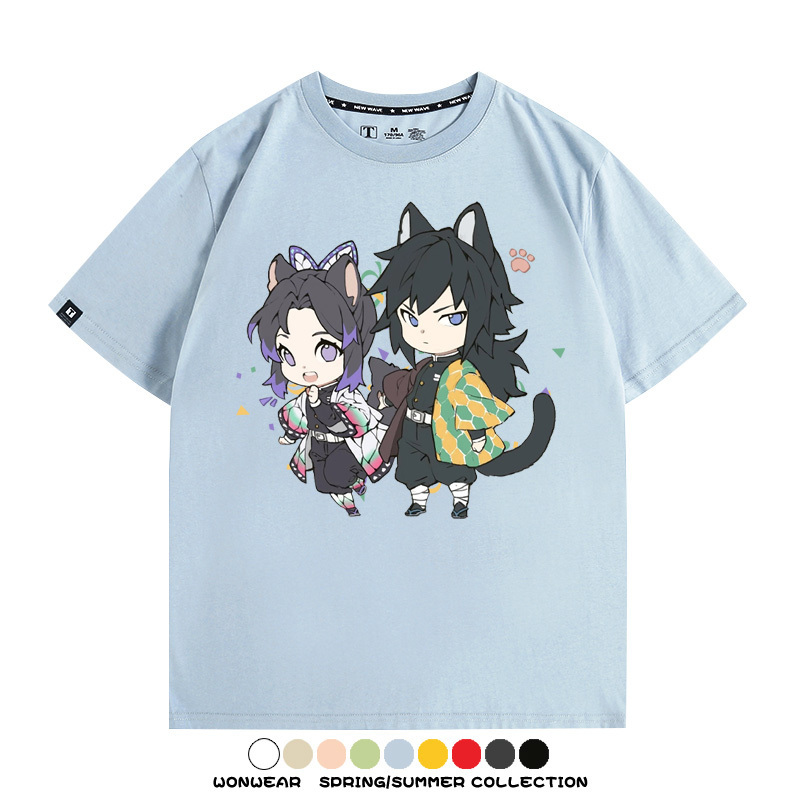 鬼滅之刃動漫周邊聯名  親子情侶裝寬鬆短袖T