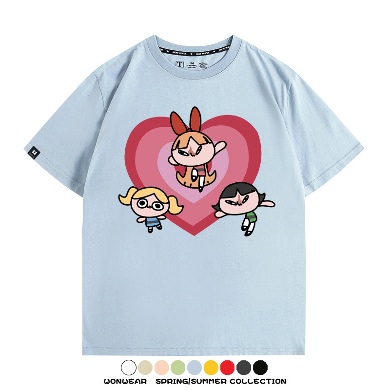 飛天小女警Q版經典動畫聯名 親子情侶裝寬鬆短袖T