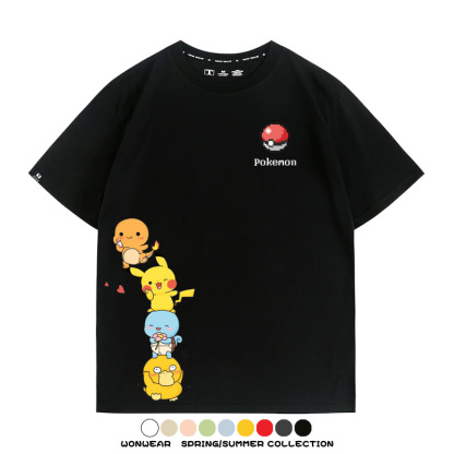 精靈寶可夢像素可愛 親子情侶裝寬鬆短袖T