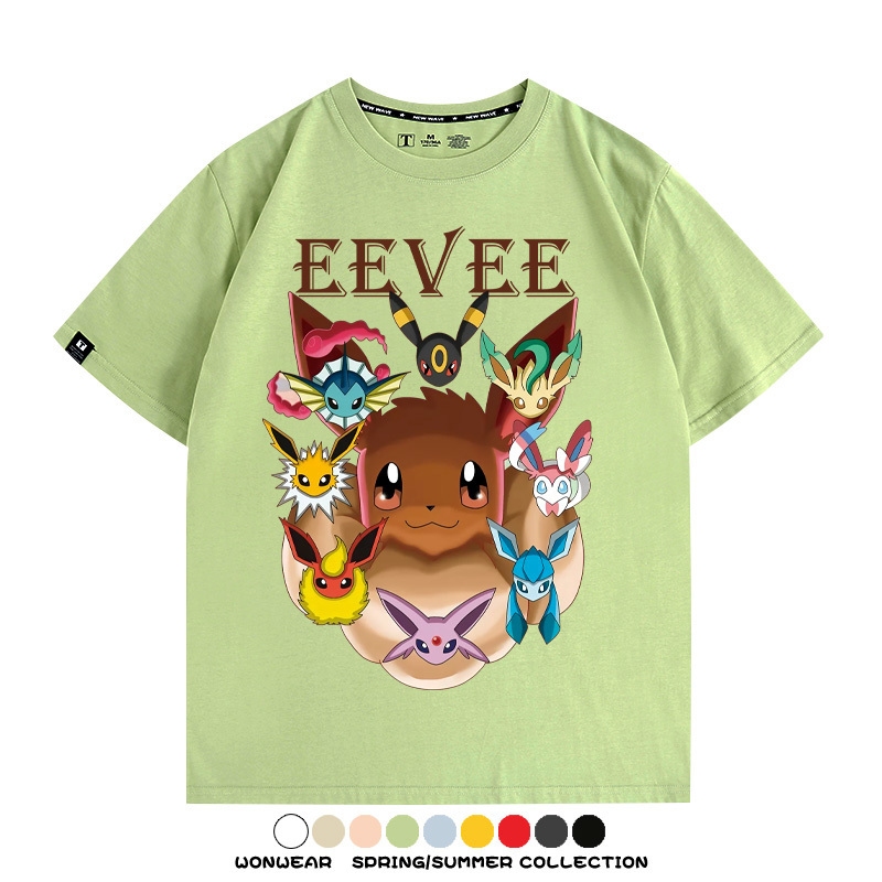 精靈寶可夢伊布動漫周邊短袖T恤