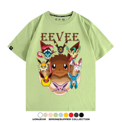 精靈寶可夢伊布動漫周邊短袖T恤
