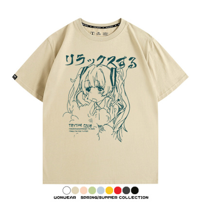 初音未來復古原宿 親子情侶裝寬鬆短袖T