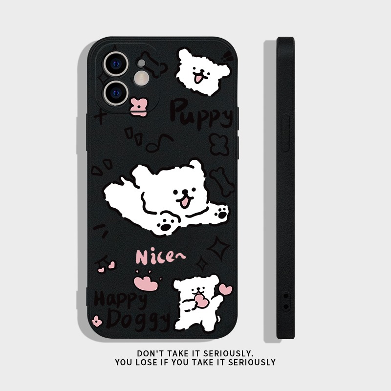 蘋果 系列線條小狗 硅膠防摔軟殼