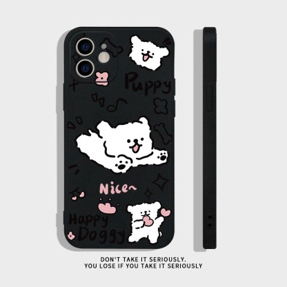 蘋果 系列線條小狗 硅膠防摔軟殼